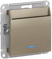 Выключатель карточный с подсветкой без рамки Systeme Electric AtlasDesign 1-кл. шампань картинка